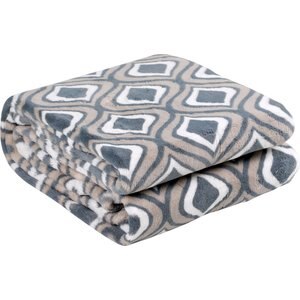 HappyCare Textiles Dog Blanket, Light Grey