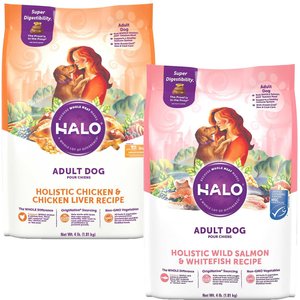 Halo Holistic Chicken & Chicken Liver + Wild Salmon & Whitefish Adult Dry Dog Food