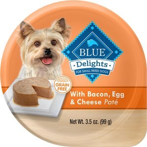 Blue Buffalo Divine Delights Bacon, Egg & Cheese Pate Dog Food Trays, 3.5-oz, case of 12, bundle of 2