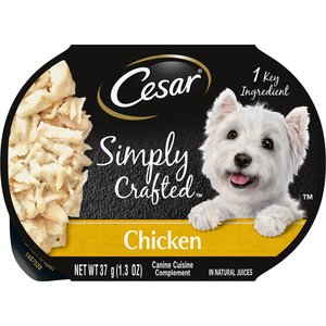 Cesar Simply Crafted Chicken Limited-Ingredient Wet Dog Food Topper, 1.3-oz, case of 10, bundle of 2