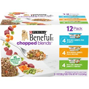 Purina Beneful Chopped Blends Variety Pack Wet Dog Food, 10-oz, case of 12, bundle of 2