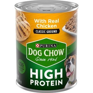 Dog Chow High Protein Chicken Classic Ground Canned Dog Food, 13-oz, case of 12, bundle of 2
