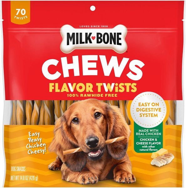 Milk-Bone Flavor Twists Chews Easy Peasy Chicken Cheesy Dog Treats, 14.8-oz pouch slide 1 of 7