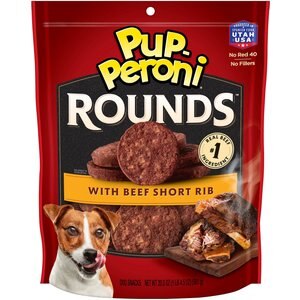 Pup-Peroni Rounds Beef Short Rib Dog Treats, 20.5-oz pouch, case of 4