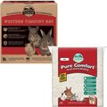 Oxbow Animal Health Western Timothy Hay All Natural Hay for Rabbits, Guinea Pigs, Chinchillas, Hamsters & Gerbils + Pure Comfort Small Animal Bedding, White