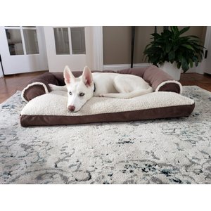 Dog Bed King USA Sofa-Style Lounger Cat & Dog Bed, Brown, Large