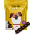 Chewsday Bacony Sizzle Chew Braids Rawhide-Free Dog Hard Chews, 17.3-oz bag