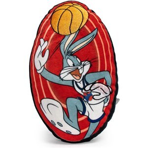 Buckle-Down Looney Tunes Plush Squeaker Space Jam Bugs Bunny Shooting Basketball Dog Toy, Red