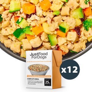 JustFoodForDogs PantryFresh Turkey & Whole Wheat Macaroni Fresh Dog Food, 12.5-oz pouch, case of 12