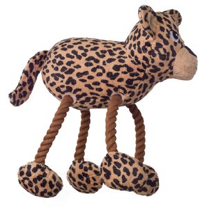 Outward Hound Tuggy Buddyz Leopard Rope Squeaky Dog Toy