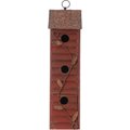 Glitzhome Oversized Retro Three-Tiered Distressed Solid Wood Window Shutters Birdhouse, Brown