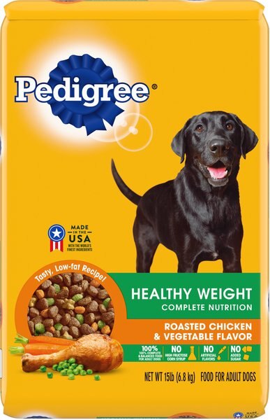 Pedigree Healthy Weight Roasted Chicken & Vegetable Flavor Dog Food, 14-lb bag slide 1 of 8