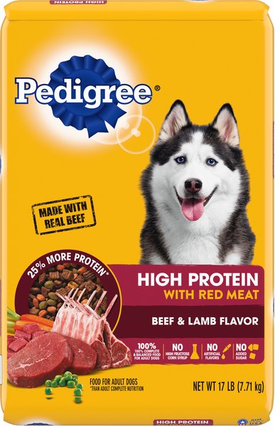 Pedigree High Protein Beef & Lamb Flavor Adult Dry Dog Food, 16-lb bag slide 1 of 10