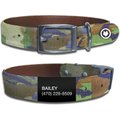 WildHound Faux-Leather Personalized Standard Dog Collar, Camo Fade, Gun Metal, Large