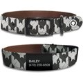 WildHound Faux-Leather Personalized Standard Dog Collar, Quartz, Black Onyx, X-Large