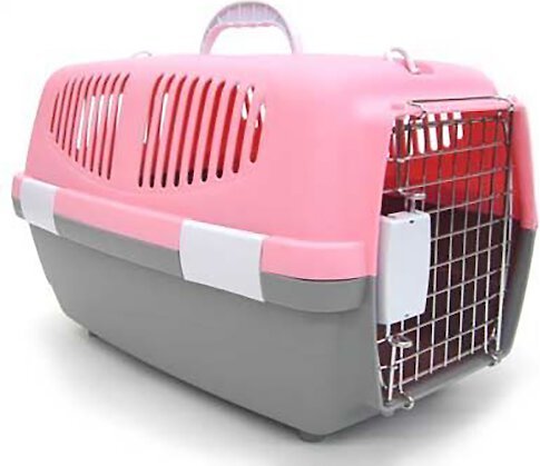 YML Plastic Small Animal Carrier Crate, Pink slide 1 of 1