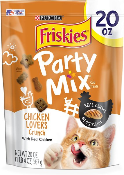 Purina Friskies Party Mix Chicken Lovers Crunch Cat Treats, 20-oz pouch slide 1 of 11