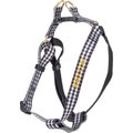 Boulevard Personalized Gingham Dog Harness, Black, Small