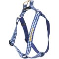 Boulevard Personalized Gingham Dog Harness, Navy, Small