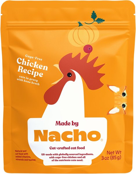 Made by Nacho Cage Free Chicken Recipe Cuts In Gravy With Bone Broth Wet Cat Food, 3-oz pouch, case of 12 slide 1 of 8