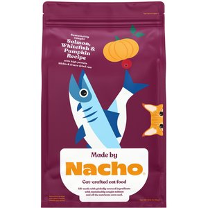 Made by Nacho Sustainably Caught Salmon, Whitefish & Pumpkin Recipe With Freeze-Dried Chicken Liver Dry Cat Food, 10-lb bag