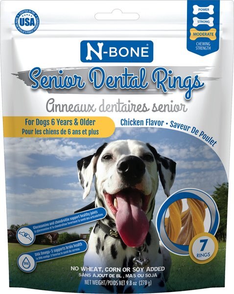 N-Bone Chicken Flavored Dental Rings Senior Dog Treats, 9.8-oz bag slide 1 of 7