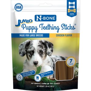N-Bone Chicken Flavor Puppy Jumbo Teething Sticks Dog Treats, 7.28-oz bag