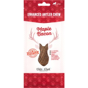 this&that Canine Company North Country Natural Shed Maple Bacon Enhanced Split Elk Antler Chew Dog Treat, 5-lb bag