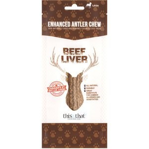 this&that Canine Company North Country Natural Shed Beef Liver Enhanced Split Elk Antler Chew Dog Treat, 4.15-lb bag