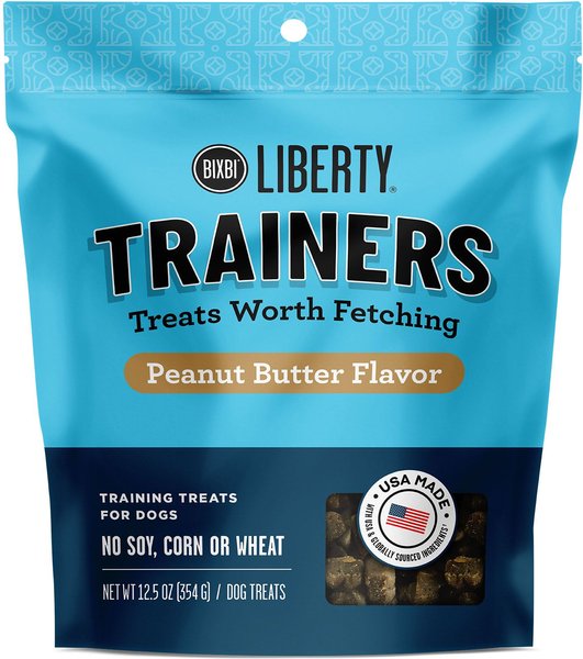 BIXBI Liberty Trainers Peanut Butter Dog Treats, 12.5-oz bag slide 1 of 2