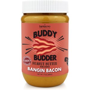 Bark Bistro Company Begging Bacon Buddy Budder Dog Lickable Treats, 17-oz jar