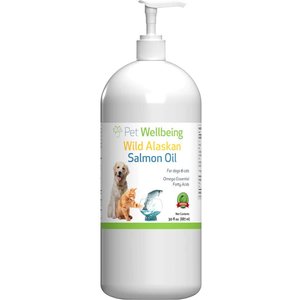 Pet Wellbeing Wild Alaskan Salmon Oil Liquid Supplement for Dogs, 30-oz bottle