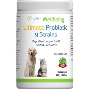 Pet Wellbeing Ultimate Probiotic Powder Digestive Supplement for Dogs, 320-g jar