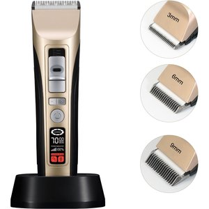 Casfuy Rechargeable Five-Level Speed Regulation Seat Pet Grooming Clippers, Gold