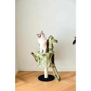 Catry 34-in Dinosaur Design with Sisal Scratching Post Cat Tree, Green