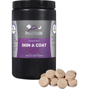 PeakTails Dermatrix Skin & Coat Dog Supplement, 150 count