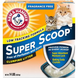 Arm & Hammer Litter Super Scoop Unscented Clumping Clay Cat Litter, 14-lb box