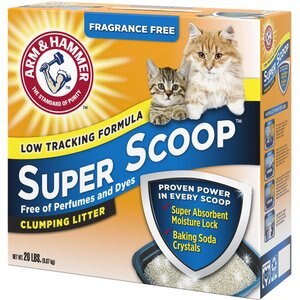 Arm & Hammer Litter Super Scoop Fragrance-Free Clumping Clay Cat Litter, 20-lb box