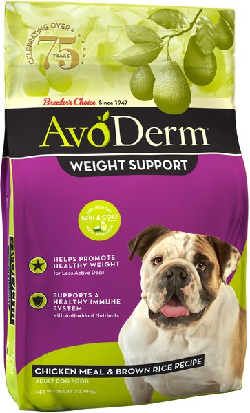 AvoDerm Weight Support Chicken Meal & Brown Rice Recipe Dry Dog Food, 28-lb bag slide 1 of 8