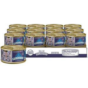 Blue Buffalo Wilderness Chicken Grain-Free Canned Cat Food, 3-oz, case of 24
