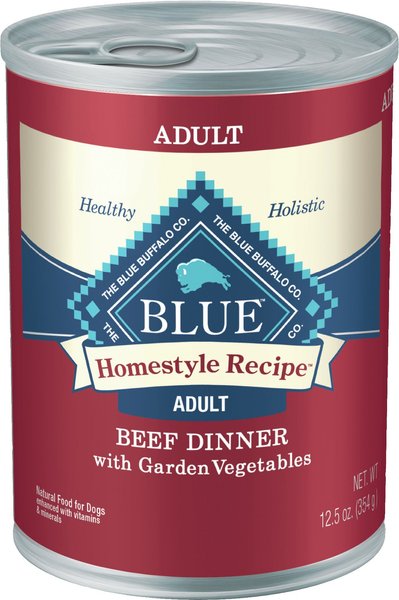 Blue Buffalo Homestyle Recipe Beef Dinner with Garden Vegetables & Sweet Potatoes Canned Dog Food, 12.5-oz, case of 12 slide 1 of 8