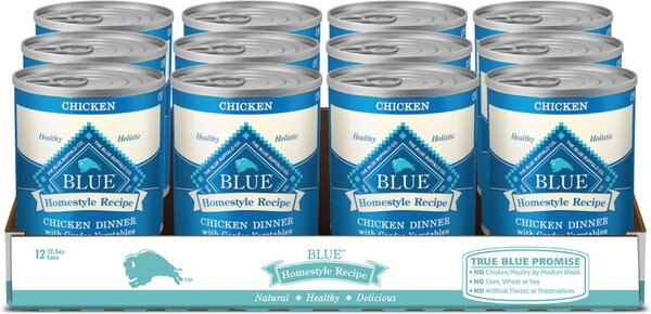 Blue Buffalo Homestyle Recipe Chicken Dinner with Garden Vegetables & Brown Rice Canned Dog Food, 12.5-oz, case of 12 slide 1 of 8