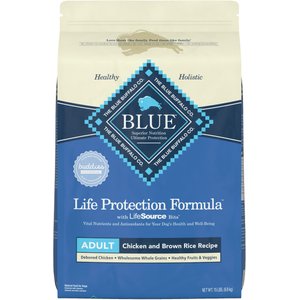 Blue Buffalo Life Protection Formula Adult Chicken & Brown Rice Recipe Dry Dog Food, 15-lb bag