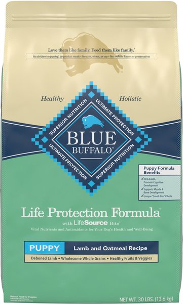 Blue Buffalo Life Protection Formula Puppy Lamb & Oatmeal Recipe Dry Dog Food, 30-lb bag slide 1 of 10
