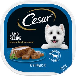 Cesar Classic Loaf in Sauce Lamb Recipe Dog Food Trays, 3.5-oz, case of 24