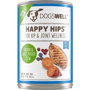 Dogswell Happy Hips Chicken & Sweet Potato Stew Recipe Grain-Free Canned Dog Food, 13-oz, case of 12