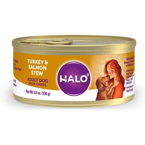 Halo Turkey & Salmon Recipe Adult Canned Dog Food, 5.5-oz, case of 12