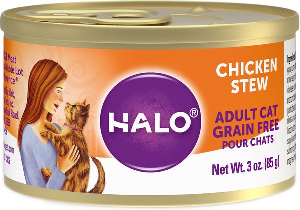 Halo Chicken Stew Recipe Grain-Free Adult Canned Cat Food, 3-oz, case of 12 slide 1 of 10