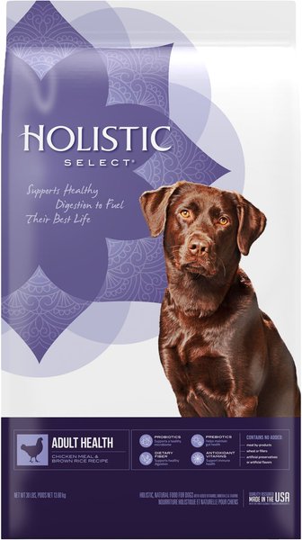 Holistic Select Adult Health Chicken Meal & Brown Rice Recipe Dry Dog Food, 30-lb bag slide 1 of 10