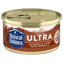 Natural Balance Ultra Premium Chicken & Liver Pate Formula Canned Cat Food, 3-oz, case of 24